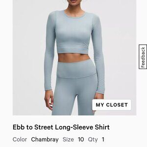 lululemon Ebb to Street Long-Sleeve Crop Shirt